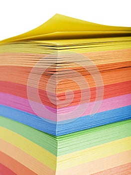 Stack of multicolored notes