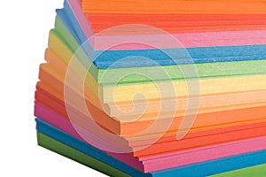 Stack of multicolored notes paper