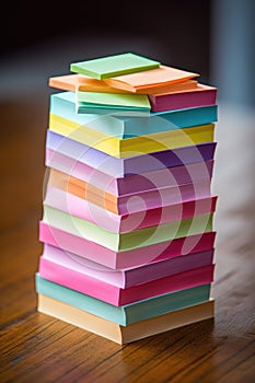 stack of multicolored sticky notes, symbolizing shared ideas