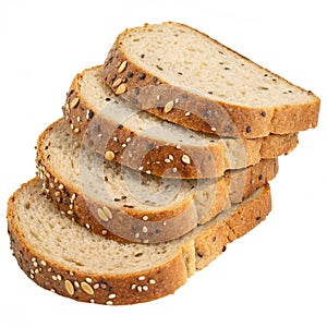 Stack of multigrain seeded bread slices photo