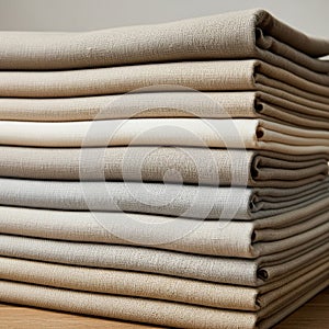 A stack of neatly folded fabric
