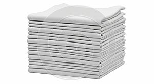Stack of neatly folded white sheets