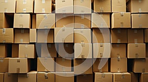 a stack of neatly packed shipment boxes ready for dispatch