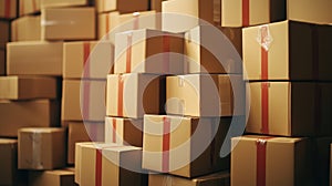 a stack of neatly packed shipment boxes ready for dispatch
