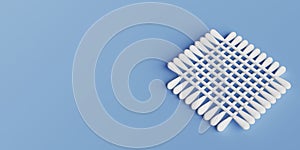 Stack of New Clean Cotton Ear Swabs. 3d Rendering