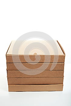 Stack of new pizza boxes