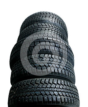 Stack of new tires