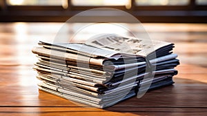 stack newspaper black