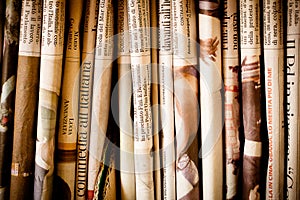 Stack of newspapers