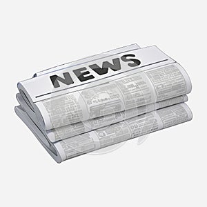 Stack of newspapers icon illustration