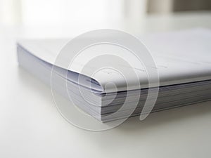 Stack of notebook paper isolated on white background