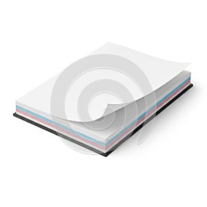 Stack of notepads isolated on white background