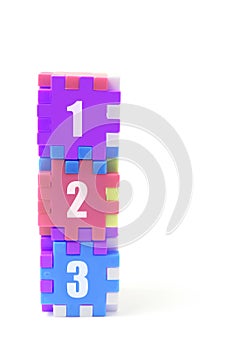 Stack of Number Puzzle Cubes