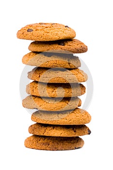 Stack of oatmeal chocolate chip cookies