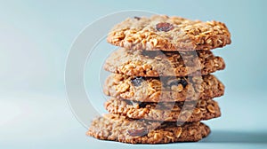 A stack of oatmeal cookies.AI generated image