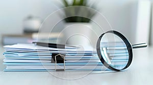 The stack of office documents.AI generated image