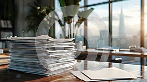The Stack of Office Papers..AI generated image