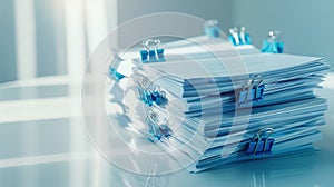 The stack of office paperwork.AI generated image