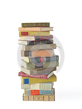 Stack of old books, isolated