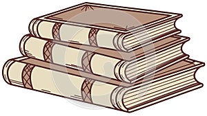 Stack of Old Books, Knowledge and Education Symbol, Learning, vector design Generative AI