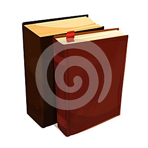 Stack of old books, wisdom and information symbol