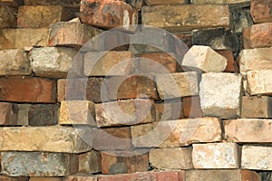 Stack of old brick photo