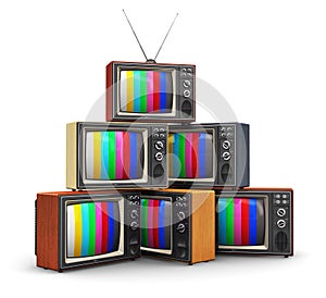 Pila da vecchio colore televisione 