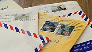 Stack of old fashioned paper letters