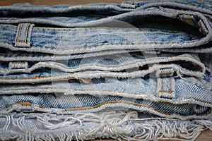 Stack of old jean