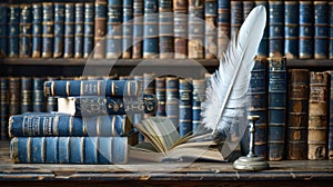 The Vintage Leather Books.AI generated image