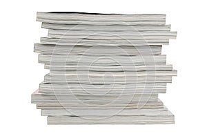 Stack of old magazines unnecessary photo
