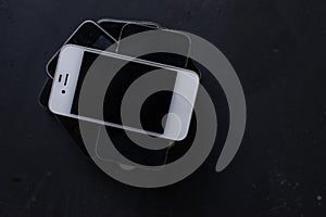 Stack of old mobile phones