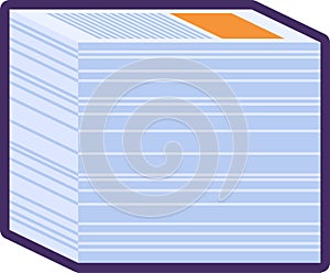 Flat Outline Paper Stack Icon