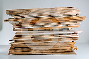 Stack of old newspapers