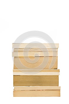 Stack of old paperback books isolated with copyspace