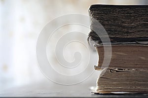 Stack of old retro book