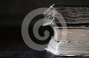 Stack of old retro book