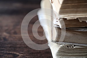 Stack of old retro book