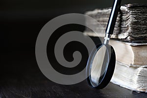 Stack of old retro book