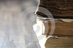 Stack of old retro book