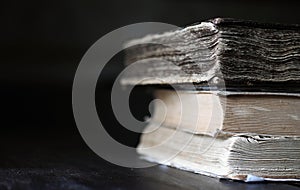 Stack of old retro book