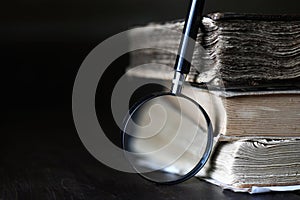 Stack of old retro book