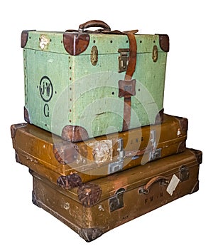 Stack of old suitcases