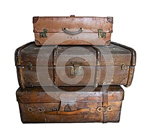 Stack of old suitcases