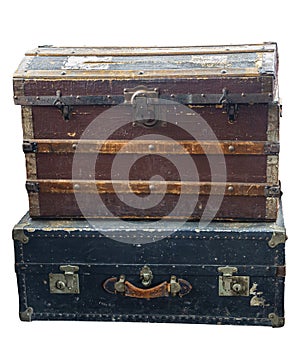 Stack of old suitcases