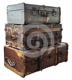 Stack of old suitcases