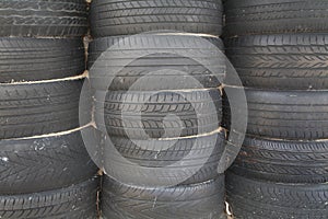 Stack of old tires set