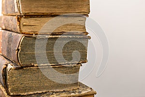 Stack of old vintage books