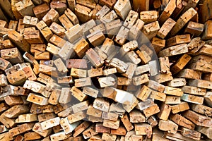 Stack of old wooden