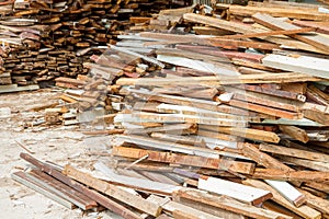 Stack of old wooden